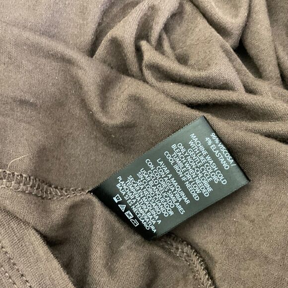 NWT Nicole Miller T-Shirt Dress Women Size XXL Brn. UPF 50+ surplice neck cinch - Picture 5 of 9